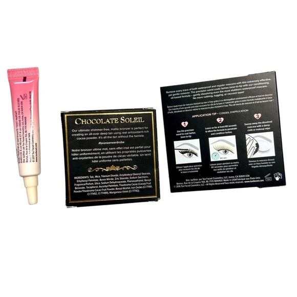 TWO FACED Primed And Peachy Primer Mascara Melt Off Chocolate Soleil Bronzer - Picture 2 of 2